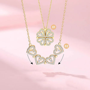 collar trébol de cuatro corazones