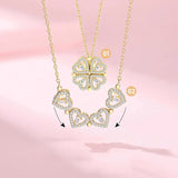 collar trébol de cuatro corazones